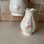 Vintage Donegal Parian Flower Pot & Basket Weaved Vase Image 2