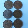 6 x 1d penny's 1963 / 64 / 65 / /66 / 67 / 68 Image 2