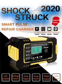12V 6A Intelligent Car Motorcycle Battery Charger for Auto Moto Lead Acid AGM Gel VRLA Smart Charging 6A 12V Digital LCD Display
