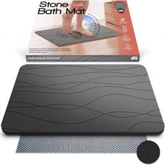 Stone Bath Mat  XL Non-Slip Diatomite Earth Mat for Bathroom or Kitchen  Quick-Drying, Super Absorbent, and Easy to Clean