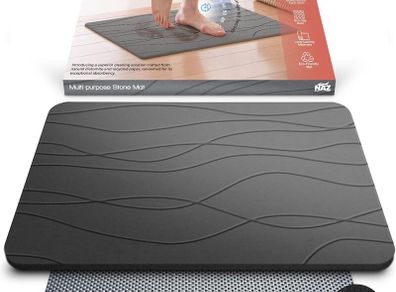 Stone Bath Mat  XL Non-Slip Diatomite Earth Mat for Bathroom or Kitchen  Quick-Drying, Super Absorbent, and Easy to Clean