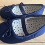 H&M Toddlers Navy satin ballet flats Sz18/UK2-3 EUC Image 3