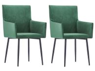 main image for ad Dining Chairs with Armrests 2 pcs Green Velvet