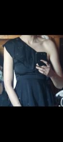 H&M Navy one-shoulder satin top