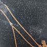 silver pendant with two shamrocks and two lil stones Image 3