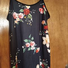 Very sexy black floral dress for crossdresser