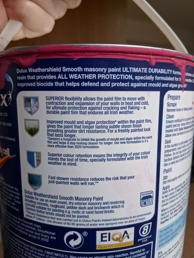Dulix Weathershield Paint. 2.5L Tin. Fabulous bright pink!