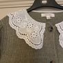 Green cardigan with collar Image 2