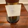 Teak and brass luxury 1960s fiberglass shade table lamp mid century Czech Image 8