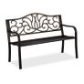 Black Bronze Metal Garden Bench 2 Seater Outdoor Image 3