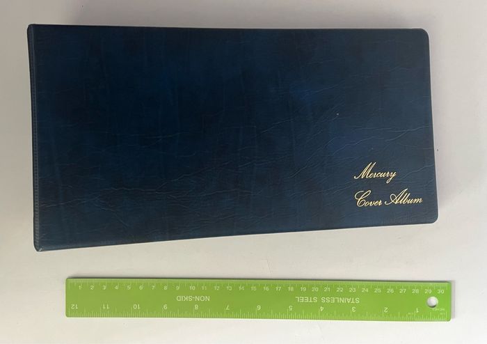 Small Navy Blue Mercury Cover/ Postcard/ Banknote Album with 20 leaves