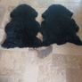 2 x Black Real Sheepskin Rugs Image 2