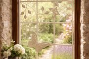 Nostalgia Stable Window Metal Frame with Butterfly  Antique Style 97cm
