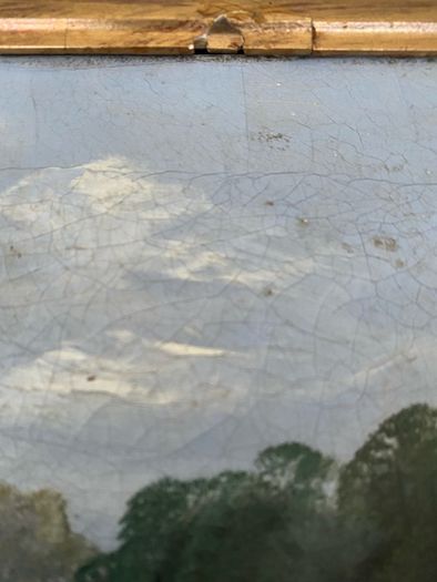 Small 19th Century Oil on Canvas in Gilt Frame