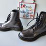 Dr martens 1460 8 hole chrome metallic lace up ankle patent boots UK5 EU38 US7 Image 5