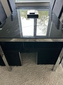 black glass dining table