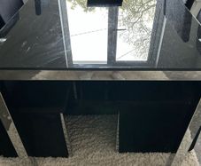 black glass dining table