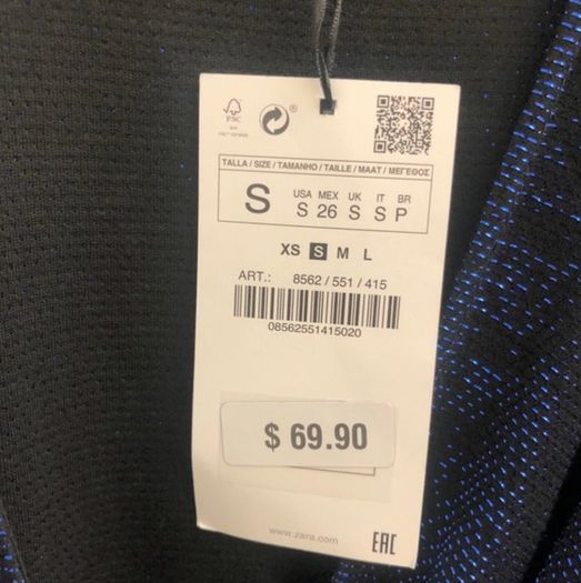 ZARA Shimmery Blue Wrap Front Midi Dress Size S!