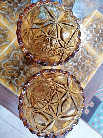 Pair of stunning Amber glass vases