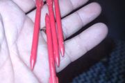 1983 Gi Joe Cobra Fang Red Missiles Set Of 4 - 2 With Decals &amp; 2 Without Missles