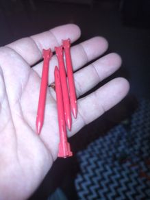 1983 Gi Joe Cobra Fang Red Missiles Set Of 4 - 2 With Decals & 2 Without Missles