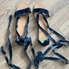 Women's sandals flat summer shoes knee high lace up