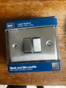 4 Brand new brushed steel double light switches