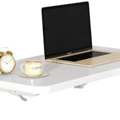 Wall Mounted Folding Table, Floating Wall Desk for Small Spaces, Fold Down Laundry Shelf with Heavy-Duty Brackets