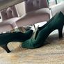 Vintage Christian Dior green heels with gold buckle Image 6