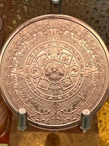 2avdp oz Fine 999 Copper Bullion Aztec Round.