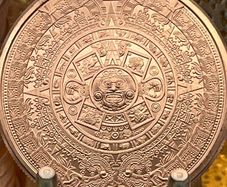 2avdp oz Fine 999 Copper Bullion Aztec Round.