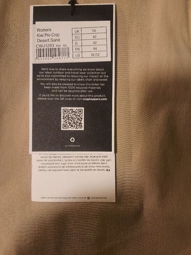 Craghoppers Womens  Kiwi Pro Crop Shirts Colour Desert Sand Size 16