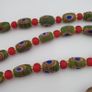Antique Venetian Style Gabri Eyes & Venetian WhiteHeart Glass Beads Necklace Image 10