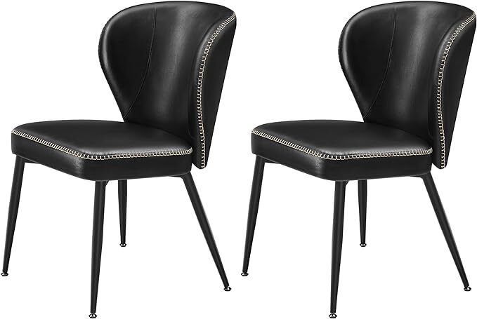 2 x Dining  Chairs Faux Leather  Set of 2