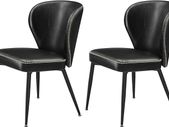 2 x Dining  Chairs Faux Leather  Set of 2