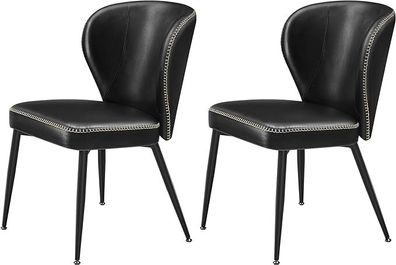 2 x Dining  Chairs Faux Leather  Set of 2
