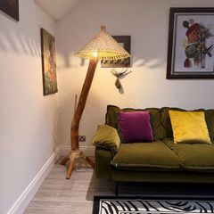 Mid Century Bamboo Floor Lamp H180cm