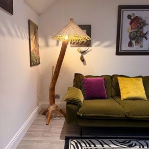 Mid Century Bamboo Floor Lamp H180cm