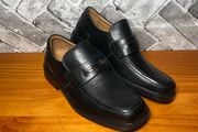 NWOB Clarks Flex24 Mens Formal Black Leather Loafer Dress Shoes UK10.5