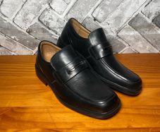 NWOB Clarks Flex24 Mens Formal Black Leather Loafer Dress Shoes UK10.5