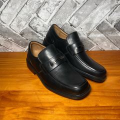 NWOB Clarks Flex24 Mens Formal Black Leather Loafer Dress Shoes UK10.5