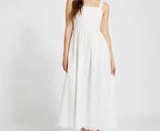 NEW - Savida Arti Broiderie White Midi Dress UK 12