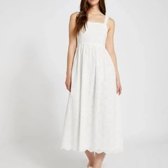 NEW - Savida Arti Broiderie White Midi Dress UK 12