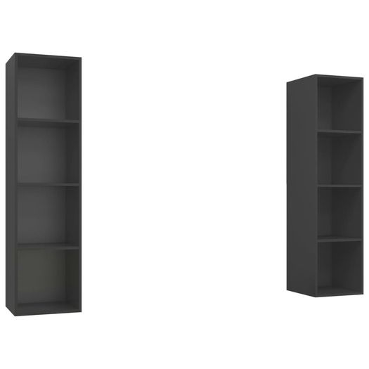Wall-mounted TV Cabinets 2 pcs Grey Chipboard