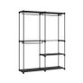 Open wardrobe  wardrobe open, clothes rack, clothes rail, wardrobe, 43 x 138 x 182 cm, 3 hanging compartments, plenty of space, for bedroom, living room, black Image 2