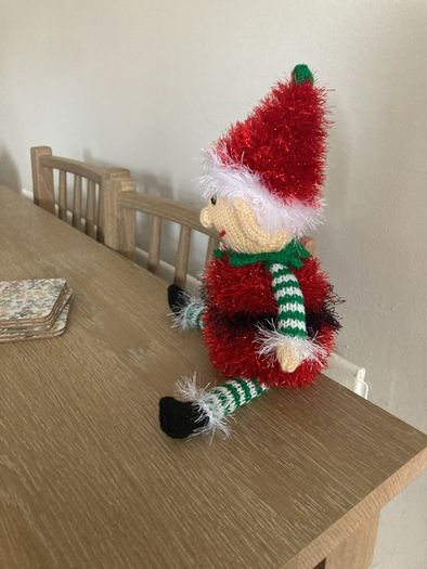 Hand knit Elf