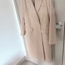 New Topshop double breasted wool mix coat in oatmeal with a white stripe Image 7