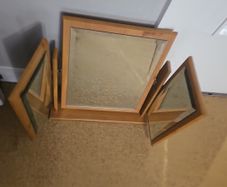 Vintage Style Wooden Tri-Fold Vanity Mirror