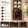 Industrial Corner Bar Cabinet with Wine Rack & Glass Holder  Black Walnut Image 5