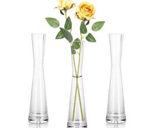 Brand New Hewory Flower Vase Modern Set of 3 Glass Vases,